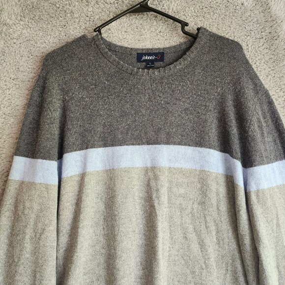 Johnnie-o Mens Sweater Large Gray Wool Blend Long Sleeve Pull Over - Picture 5 of 9